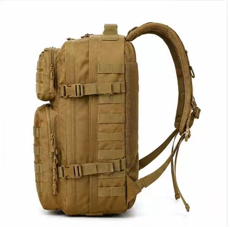 Multi-functional outdoor sports backpack with large capacity, water-resistant and wear-resistant, suitable for hiking, camping and traveling.